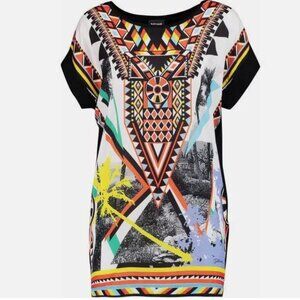 NWOT Just Cavalli Printed Satin and Jersey Tunic (ORIG. $1250, SOLD OUT!)